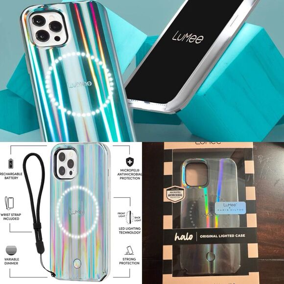 LuMee x Paris Hilton Halo Original Lighted Case for iPhone 12 Pro Holograph NWT